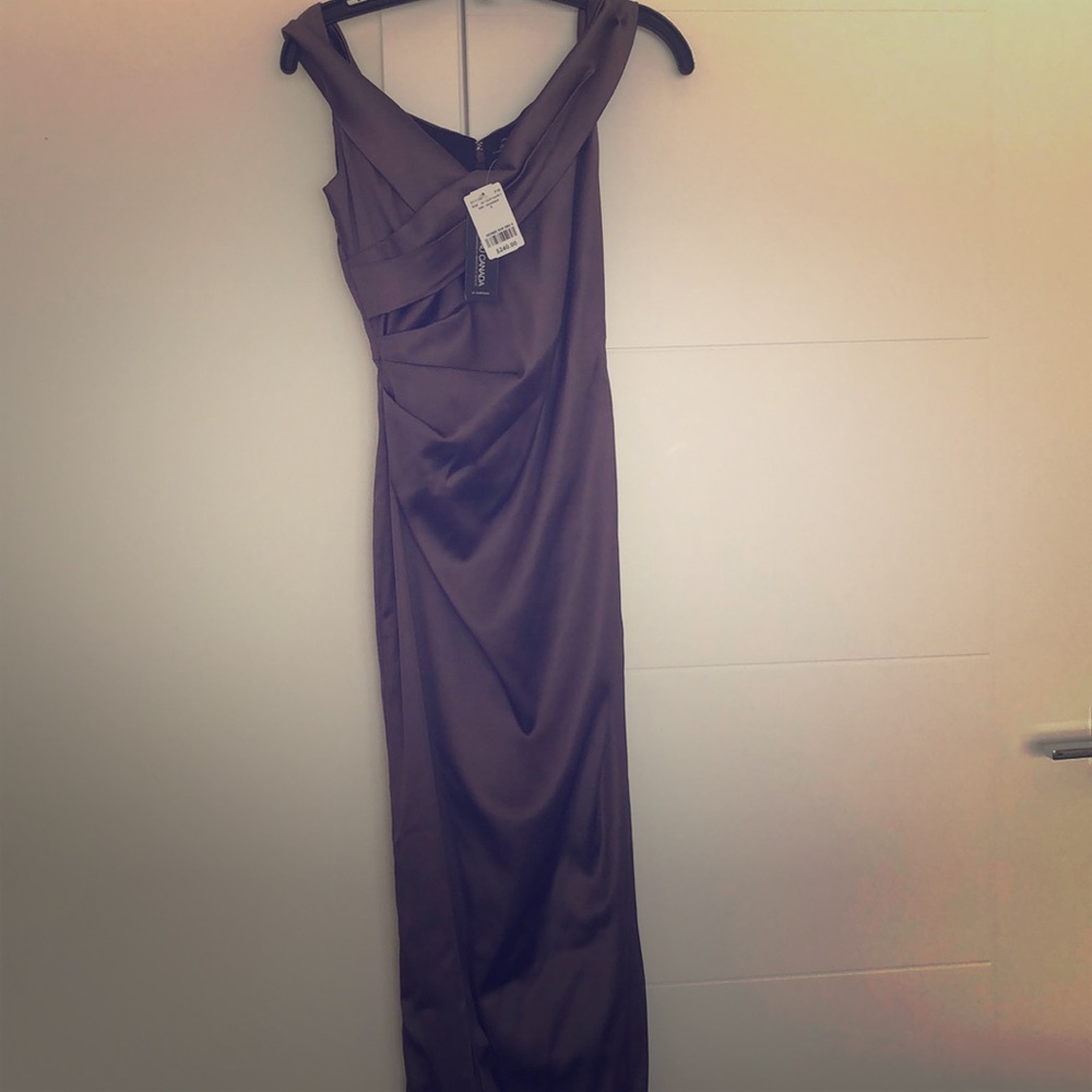 Taupe maxi gown. Stretch and super comfortable.